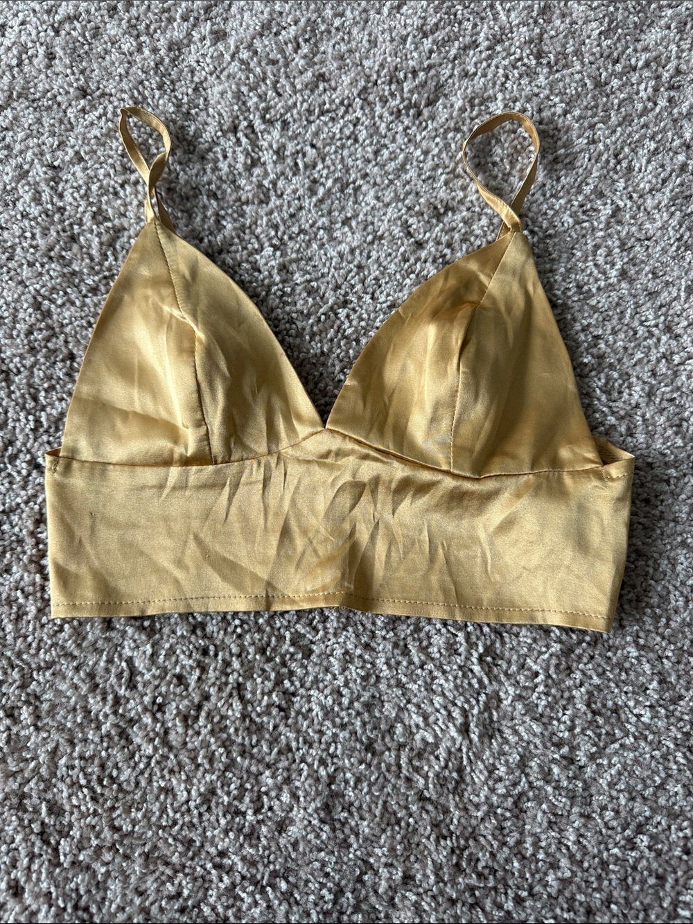 SHEIN Gold Satin Triangle Bralette